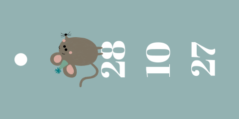 Doopsuiker label datum muisje | 16 stuks